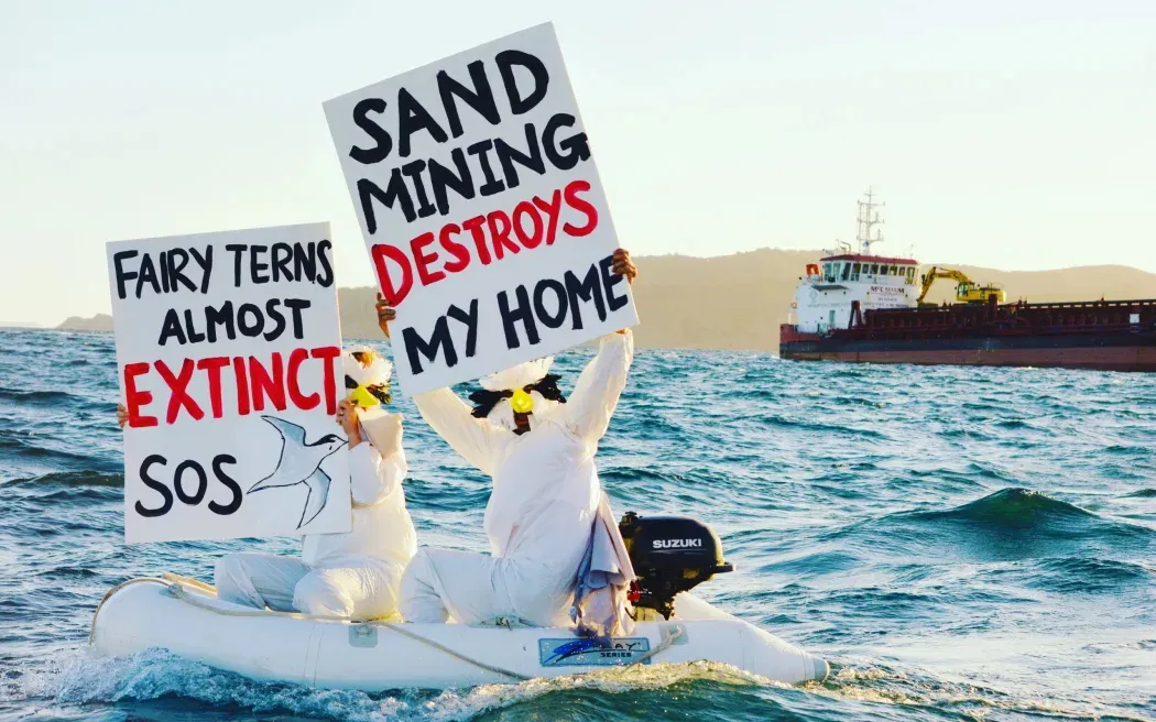 Pakiri seabed sand mining protestors 