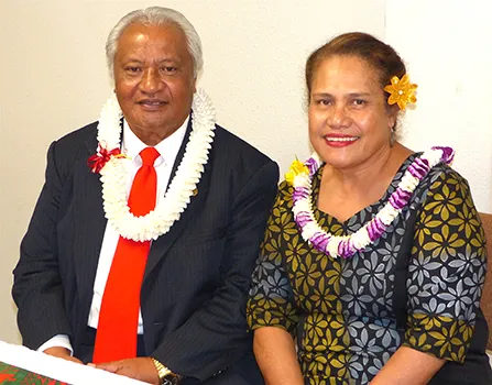House Speaker Savali Talavou Ale with his wife, Beauty