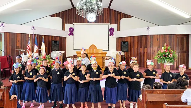 Samoa Baptist Academy students singing