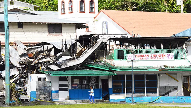 Burned out second story of Scanlan building