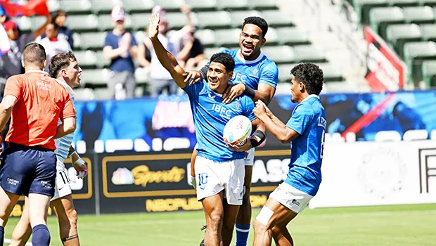 Paul Scanlon and some team mates celebrating win over Argentina