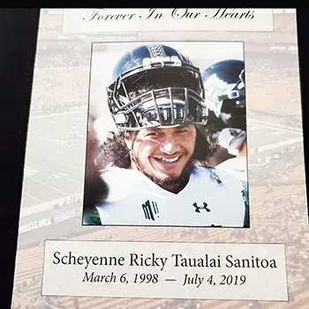 Photo of front cover of memorial program