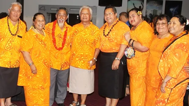 Toesulu Brown and Maualaivao Professor Albert Wendt with SCOPA NZ members