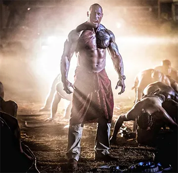 Dwayne "THE ROCK" Johnson screen shot from his new movie.
