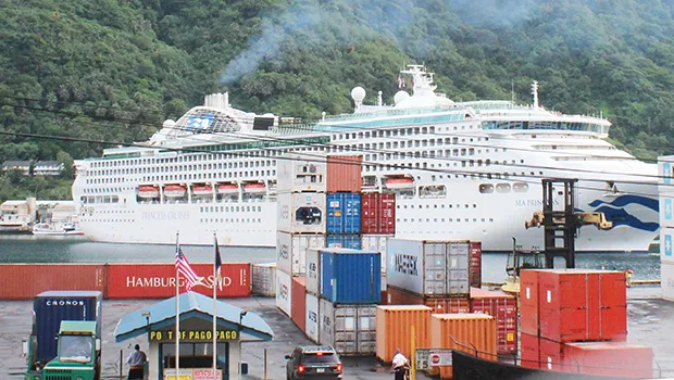 The “Sea Princess” — a Princess Cruises vessel docking in Pago Pago horbor,