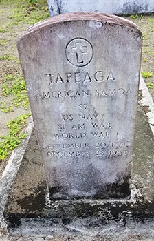 Headstone of Navy Seaman Tafaega of Olosega, Mau'a