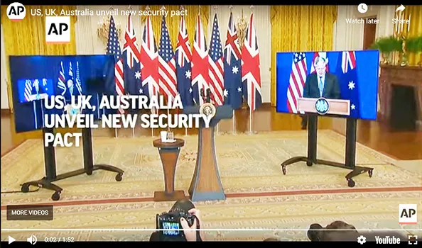 Video of ceremonial announcement of AUKUS