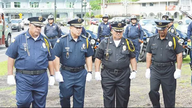 Seniors police officers parading during 2017 Police Week celebration.