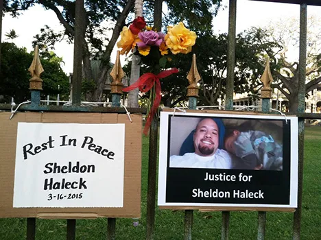 Sheldon Haleck memorial signs