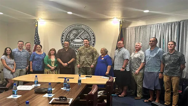  Lt.Governor Talauega E.V. Ale, LTC Christopher Pevey, EPA Director Faamao Asalele, DMWR Director Taotasi Archie Soliai, ODAPM Deputy Director Salu Tuigamala, and USACE personnel