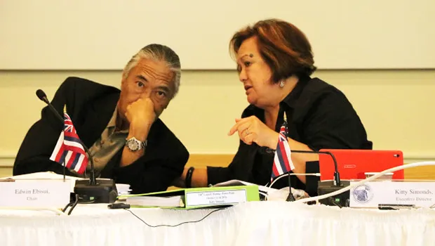 Edwin Ebisui, left, with Kitty Simonds