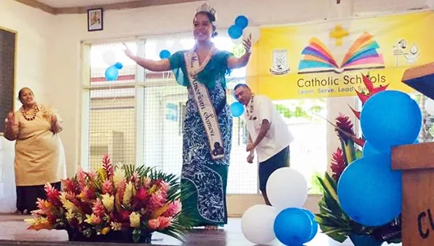 Miss American Samoa Sivas at St. Theresa Elementary School