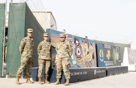 Spc. Miguel A. Martinez, Pvt. 1st Class Janice M. Salazar, and Spc. Onosai Misionare