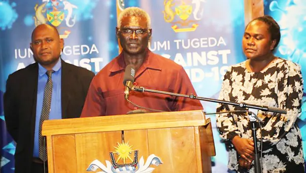  Solomon Islands PM, Manasseh Sogavarewith aids