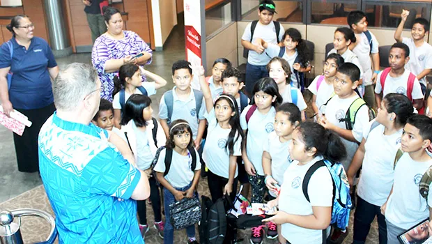 SPA stuents visiting Territorial Bank of American Samoa