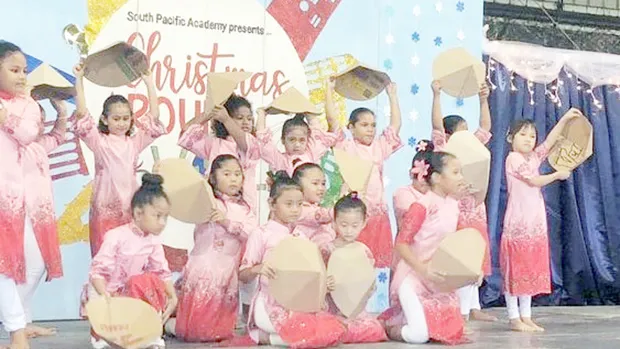 South Pacific Academy students performing in their Christmas program