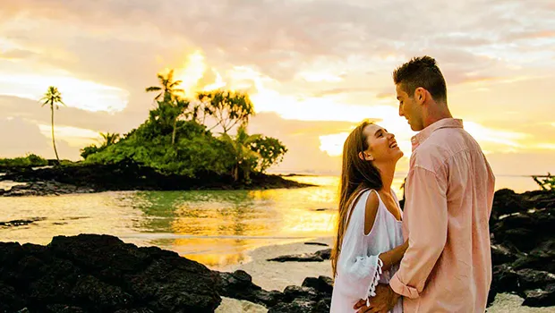 Couple on a beach in Samoa