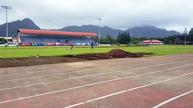 Photo of field conditions at Veterans Memorial Stadium