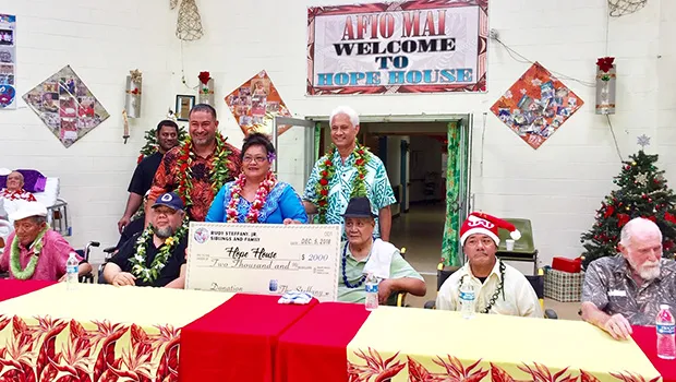 Utagamamao Taisi Steffany and his sister Sina Steffany-Sunia with Hope House residents and board members