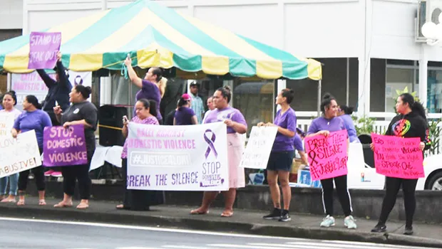rally against domestic violence