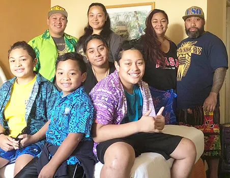 Members of the Keil and Mano families at a Honolulu hotel