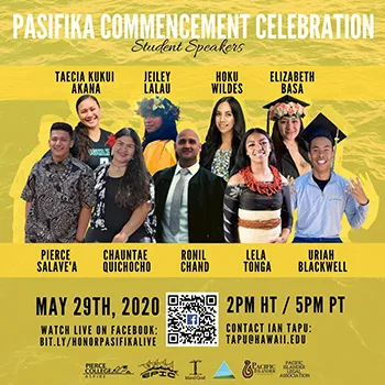 Student speakers for the Pasifika Commencement Celebration