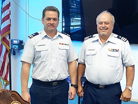 William Sword (right) – flotilla commander; Michael McDonald – vice commander