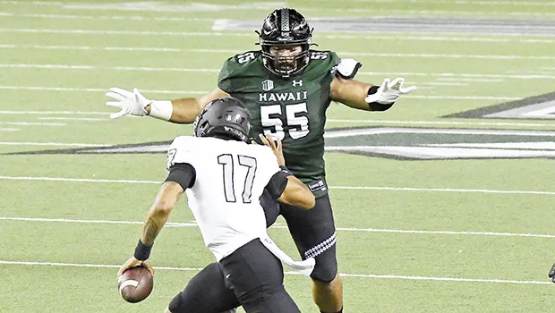 Blessman Ta'ala blocking an opponent