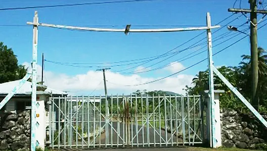 Gateway to the old Tafa'igata prison in Samoa.