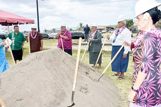 Participants in the groundbreaking for the Tafuna Community Center