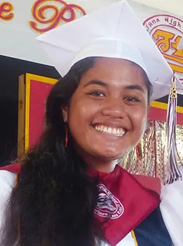 Tafuna High School class of 2018 Salutatorian Mua Fiatoa [photo: Leua Aiono Frost]