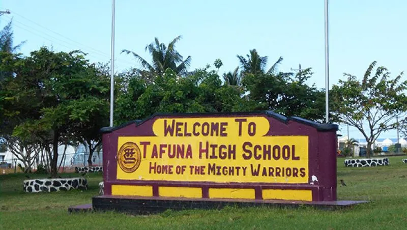 Tafuna High School sign.