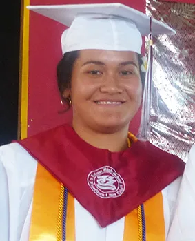 Tafuna High School class of 2018 Valedictorian, Nicole Lefetutasi Semeatu [photo: Leua Aiono Frost]