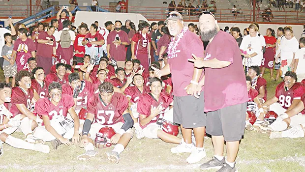 Tafuna's winning JV team with coaches
