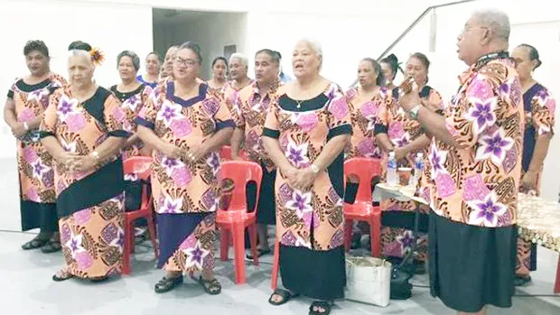 Senior citizens singing