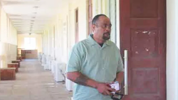 Defendant outside the courtroom