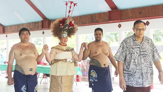 Taupou Tulimalefo’i,Rev. Mageo Patolo Mageo,members of the Pago Pago Aumaga