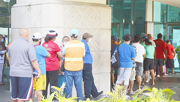 People in line at TBAS