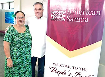 Chief Credit Officer of the Territorial Bank of American Samoa (TBAS), Greg Thygesen, along with TBAS Chief Operating Officer Makerita Polu