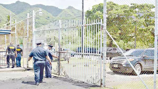 DPS police officers securing the TCF main gate
