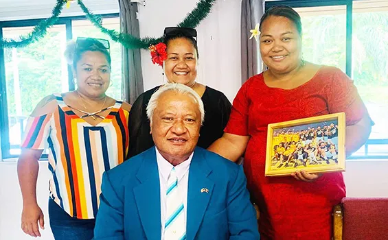 House Speaker Savali Talavou Ale with Seanette Thompson, Sala Godinet and Sianiga Mauigoa.