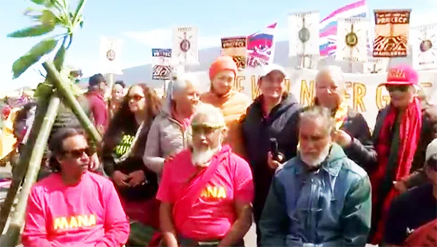 TMT protesters hold briefing on Mauna Kea situation.