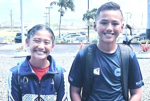 Hermann Thomsen (right) and Joella Ioane