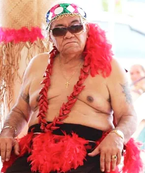 Aumoeualogo Te'o J. Fuavai in his chiefly attire