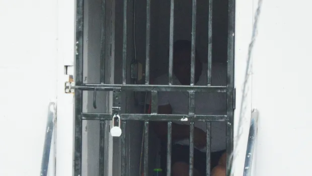 Close up of lock on Temporary Holding Cell door