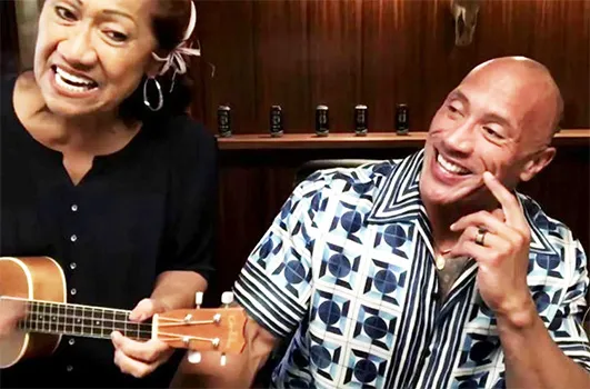 The Rock with his mom, Ata Johnson