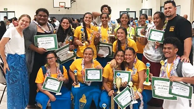 Tafuna HS students who participated three weeks ago in the 2019 Island-Wide National History Day competition