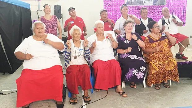 Evelyn Lili’o-Satele (2nd from right front row), seniors and others