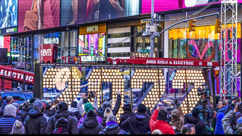 New Year's 2022 Times Square sign