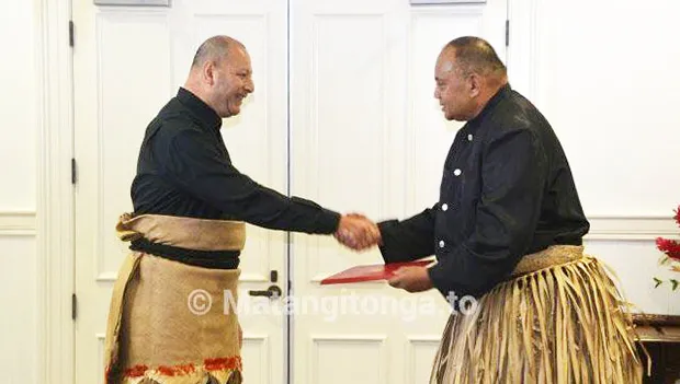 King Tupou VI and new PM  Siaosi Sovaleni 